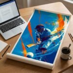 Cricket Action Poster | Batsman Sports Wall Art | Pictik™